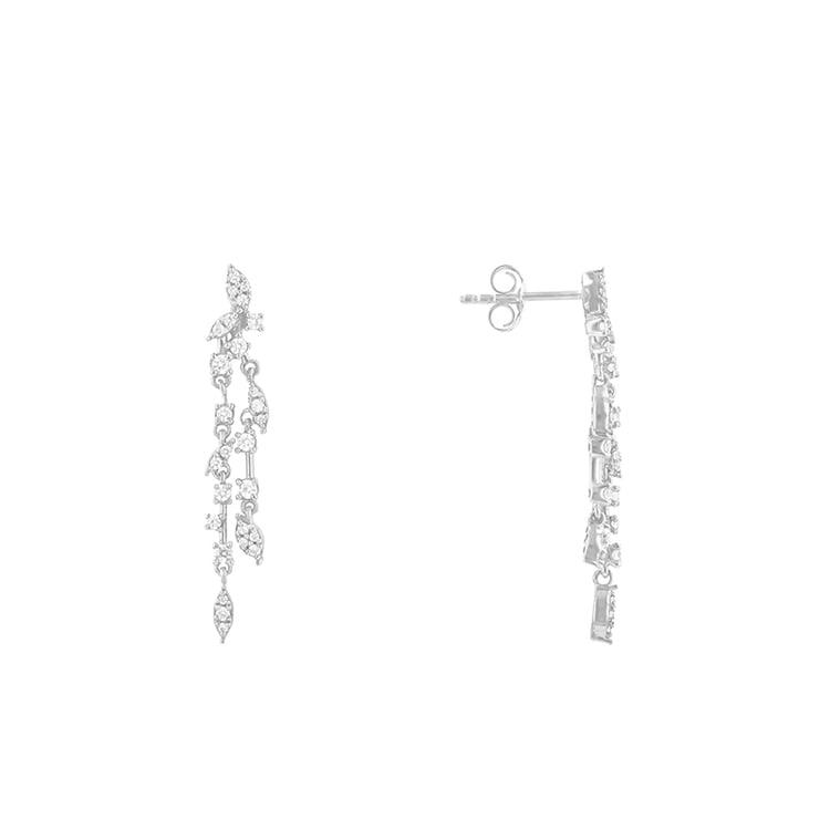 Visací diamantové náušnice z bílého zlata 85412