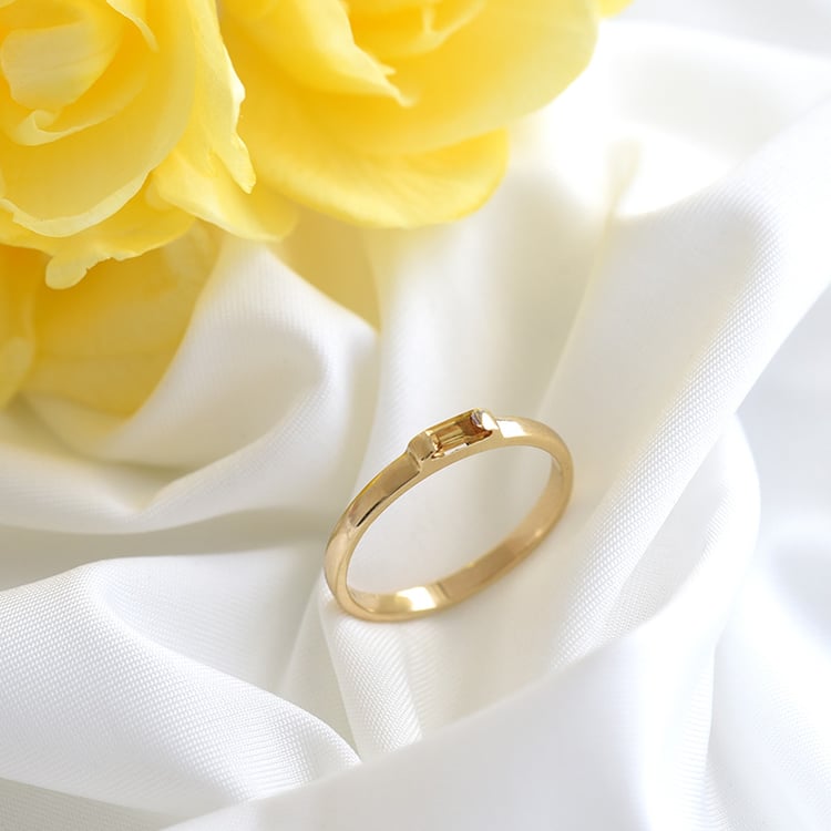 prsten s citrínem ze zlata 82382