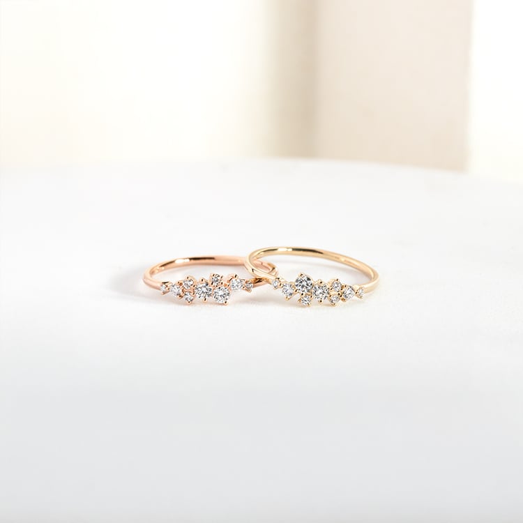 Něžný cluster prsten s diamanty Isolde 147812