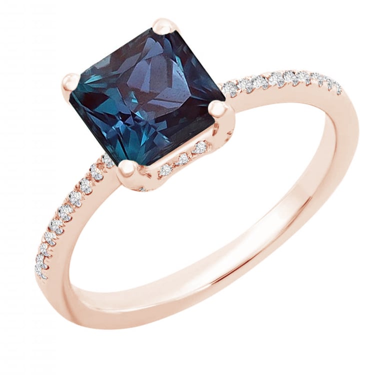 Prsten s lab-grown alexandritem a diamanty Kip 146411