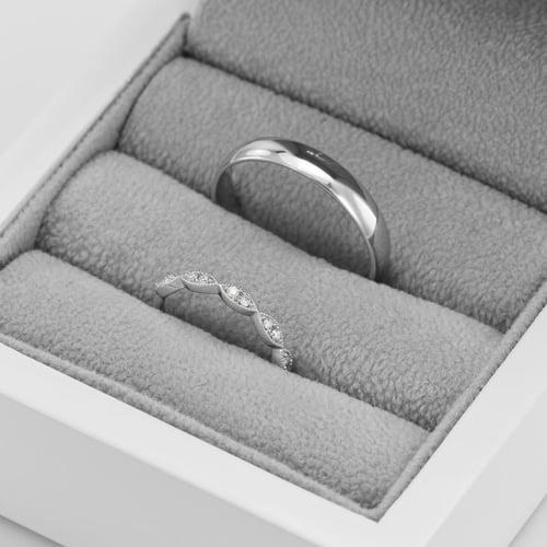 Dámský vintage prsten s diamanty a pánský komfortní prsten Talita
