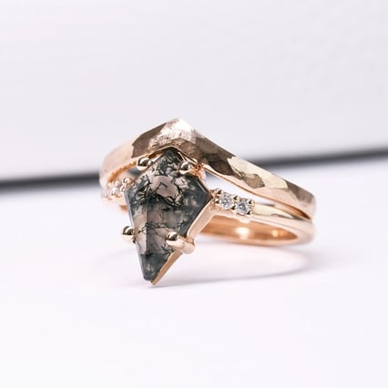 Set prstenů s achátem Vinka