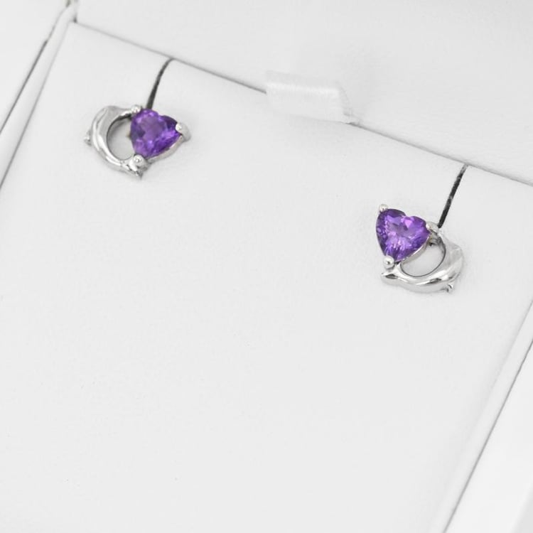 Ametystové= stříbrné náušnice 20448