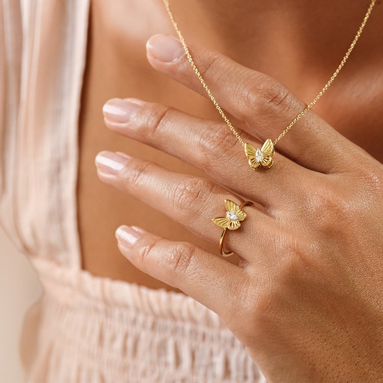 Zlatý prsten s lab-grown diamantem Rachel 163524