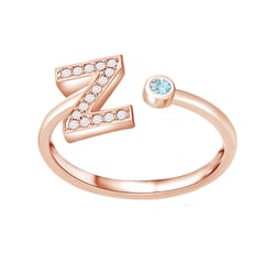 Diamantový prsten s výběrem písmene a drahokamu Armand