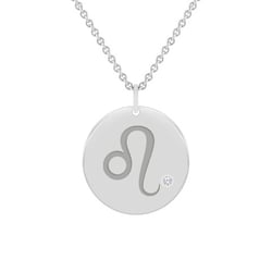 Stříbrný přívěsek se znamením a diamantem Lev