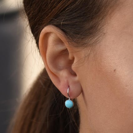 Zlaté visací tyrkysové náušnice Maumo