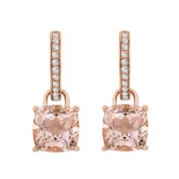 Zlaté náušnice 2v1 s morganity a diamanty Reza