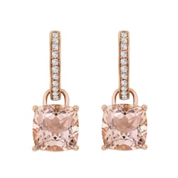 Zlaté náušnice 2v1 s morganity a diamanty Reza