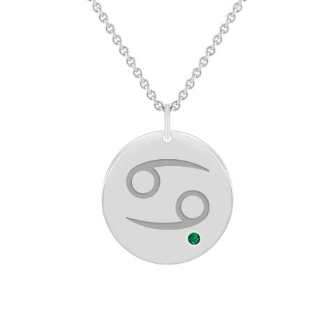 Zlatý přívěsek se znamením a smaragdem Rak 59976