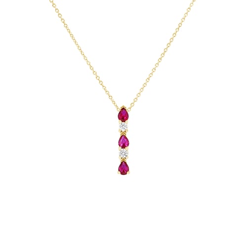 Elegantní přívěsek s diamanty a rubíny Muriel
