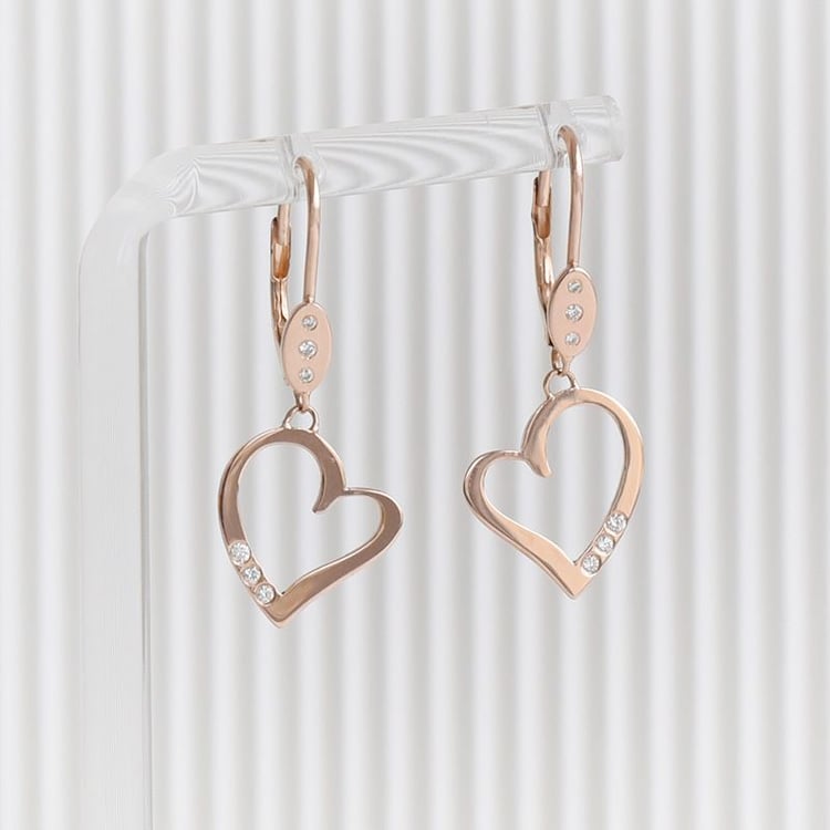 Zlatá kolekce šperků ve tvaru srdce s diamanty Rubio 106249