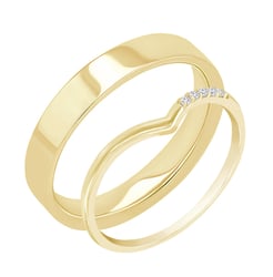 Zlatý eternity prsten s diamanty a pánský plochý Annelisa