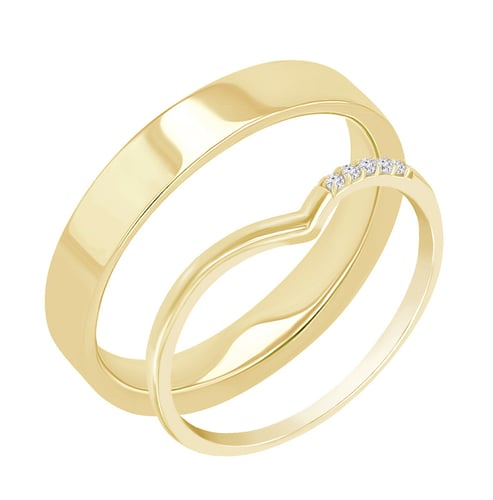 Zlatý eternity prsten s diamanty a pánský plochý Annelisa