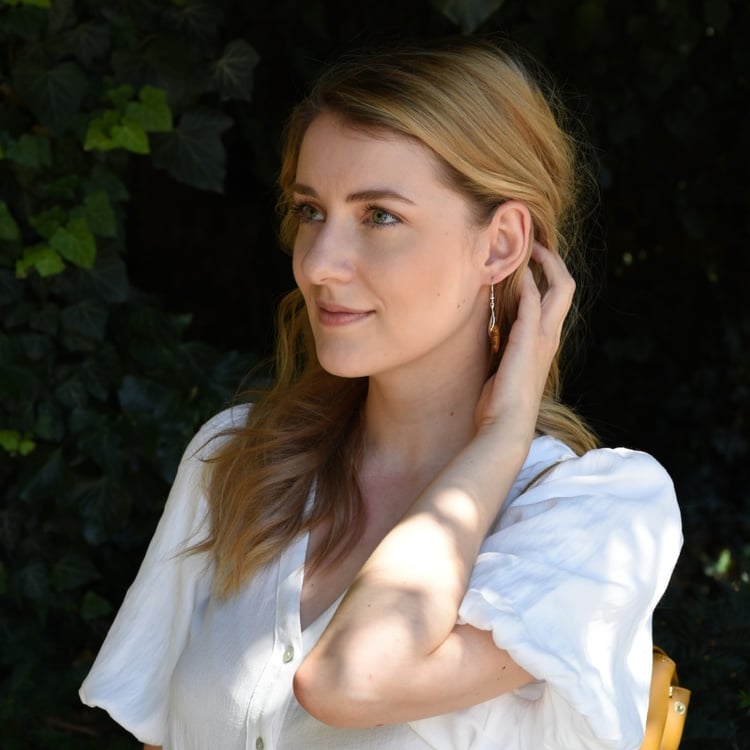 Visací jantarové náušnice 65834