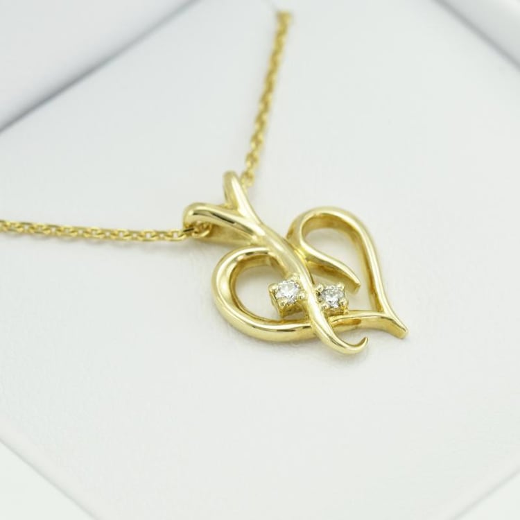 Stříbrný přívěsek ve tvaru srdce s diamanty Lynelle 103329