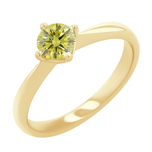 Zásnubní prsten s certifikovaným fancy yellow lab-grown diamantem Mahiya