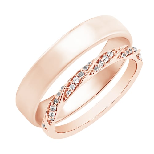 Propletený eternity prsten s diamanty a pánský komfortní prsten Frances