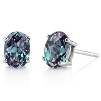 Zlaté náušnice s oválnými alexandrity Qati