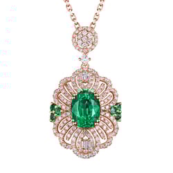 Přívěsek se smaragdy a diamanty Kloe
