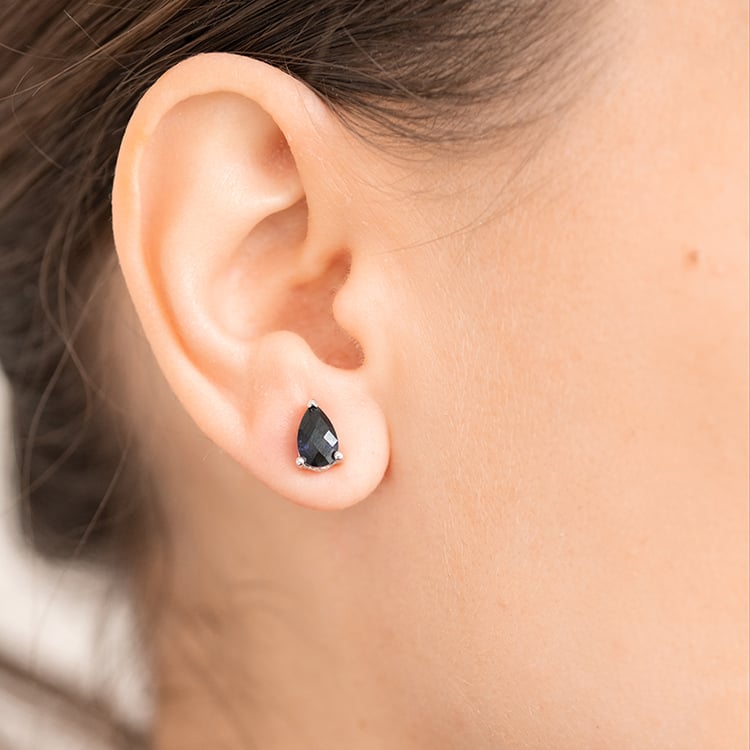 Stříbrné náušnice s modrými safíry Nandika 119825