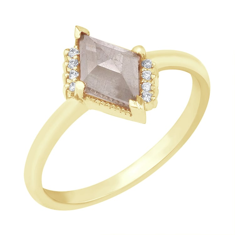 Prsten lozenge se salt and pepper diamantem a lab-grown diamanty Talley 126244