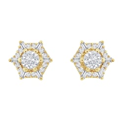 Náušnice ve tvaru hexagon s lab-grown diamanty Shamil