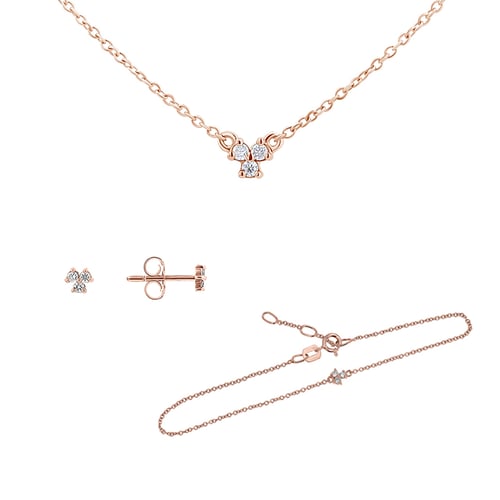 Sada minimalistických šperků se třemi lab-grown diamanty Milton