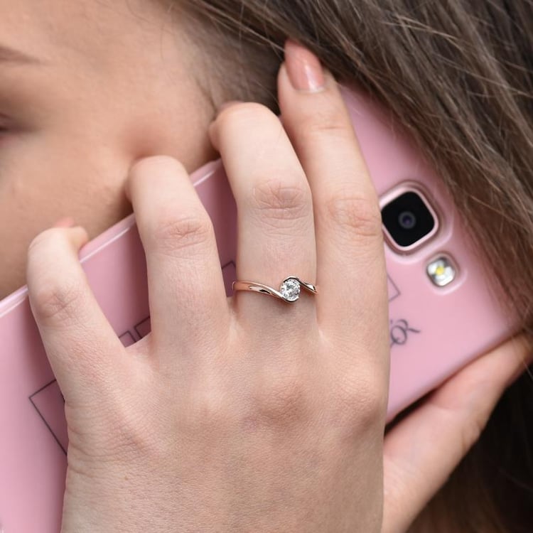 Diamantový zlatý prsten 64692