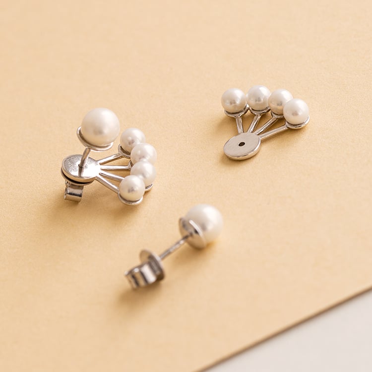 Atypické 2v1 náušnice s perlami Lokita 120273