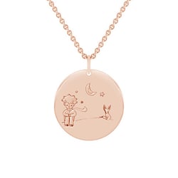 Zlatý přívěsek Malý princ s liškou a gravírem