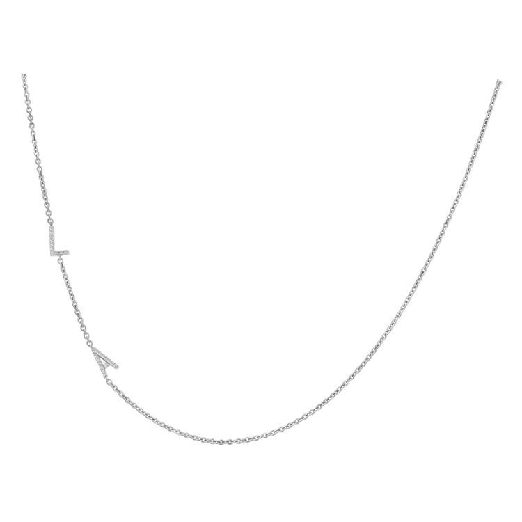 Stříbrný náhrdelník se 2 písmenky a lab-grown diamanty Lupe 152242