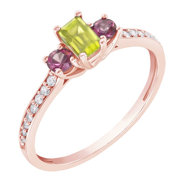 Drahokamový prsten z růžového zlata 78598