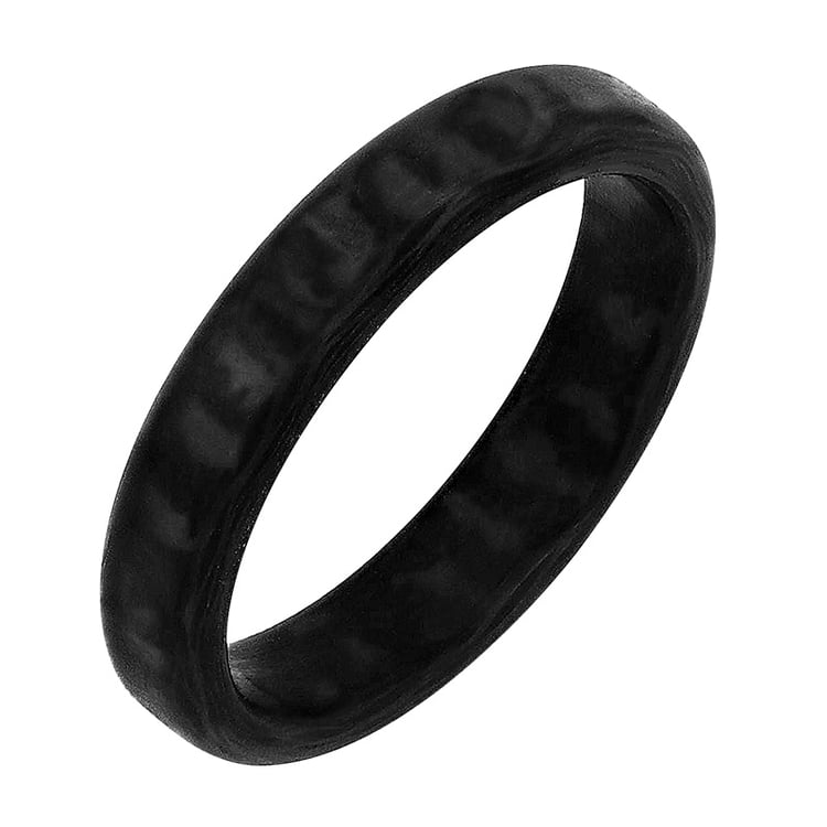 Ploché karbonové snubní prsteny se zkosenými hranami a diamanty Rayrom 80044