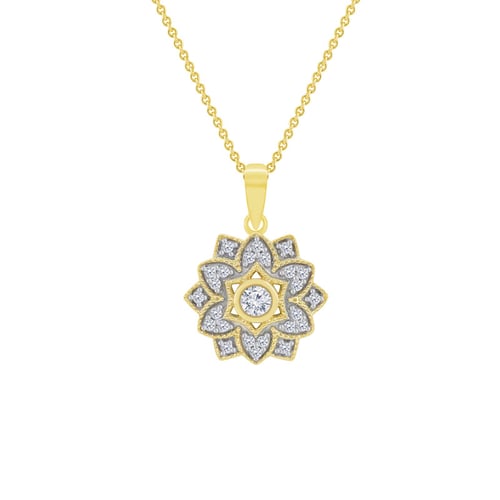 Zlatá květinová kolekce šperků s diamanty Sharla