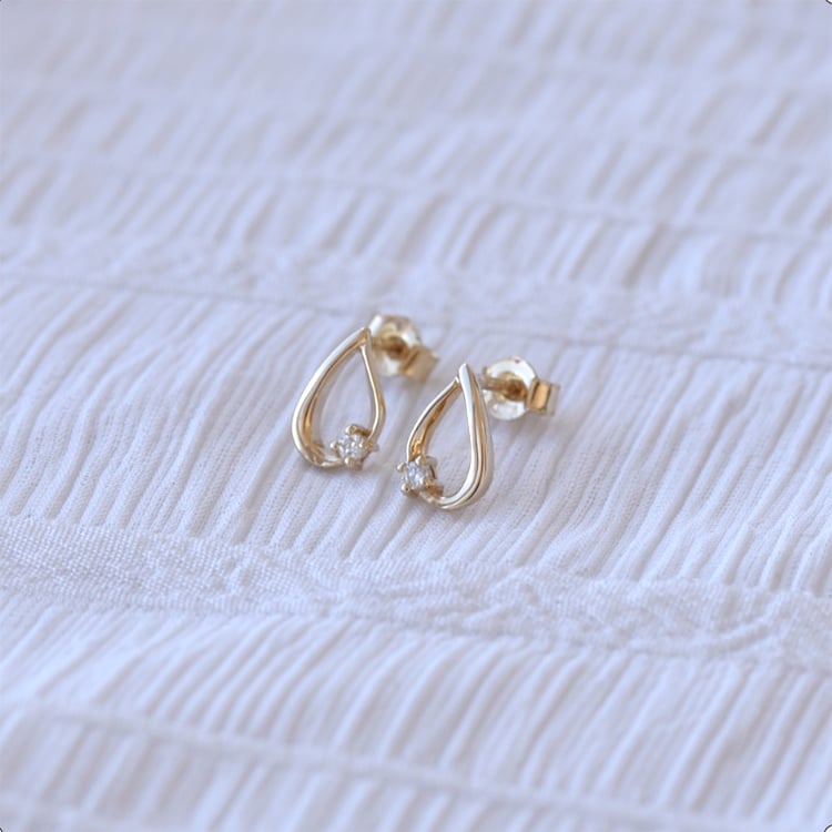 Zlaté diamantové náušnice 64968