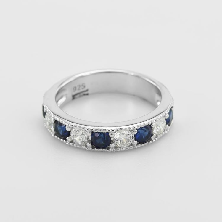Safírový eternity prsten ze stříbra 49691