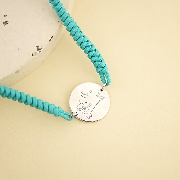 Šňůrkový náramek Malý princ s liškou a gravírem 157210