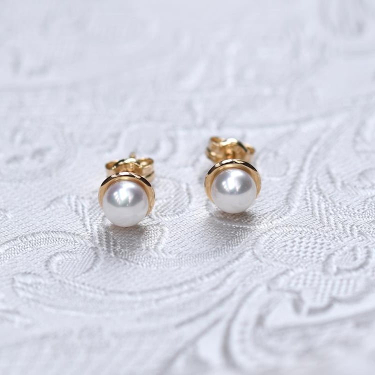 Zlaté perlové náušnice 51526