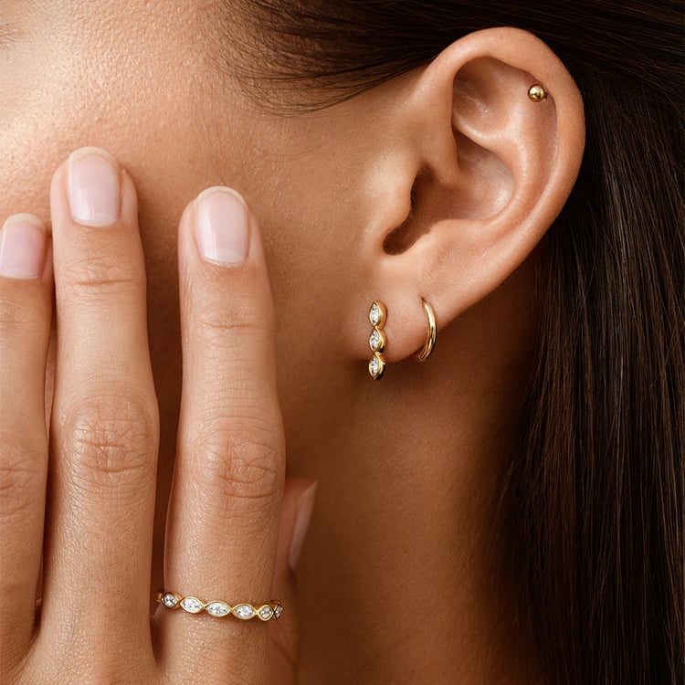 Zlatý prsten s lab-grown diamanty Evelyn 163467