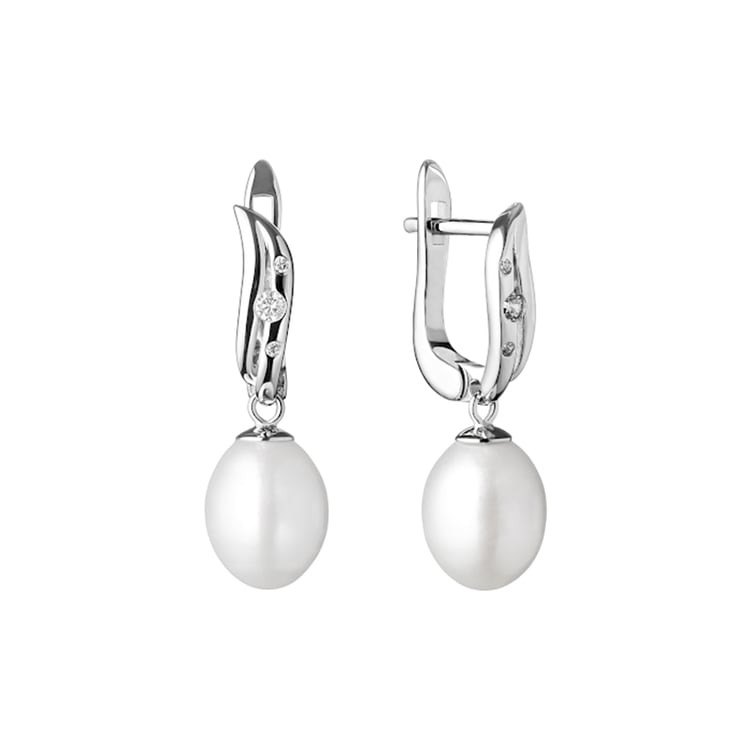 Stříbrné perlové náušnice