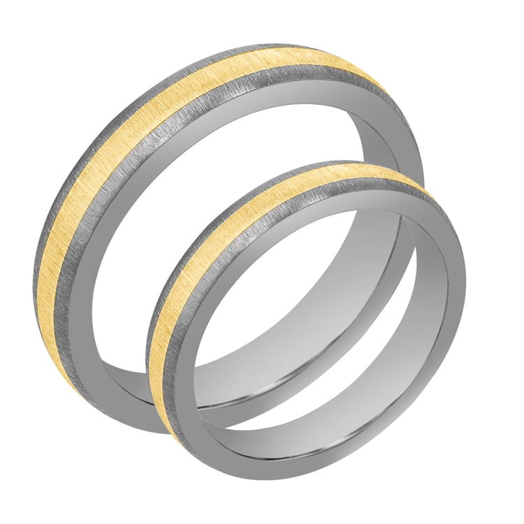 Snubní prsteny z titanu a zlata Raihan 107454