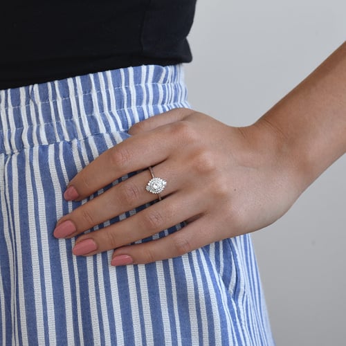 Zlatý prsten s moissanitem a lab-grown diamanty Deizy