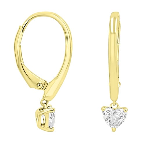 Stříbrné srdíčkové náušnice s 0.25ct lab-grown diamantem Lola