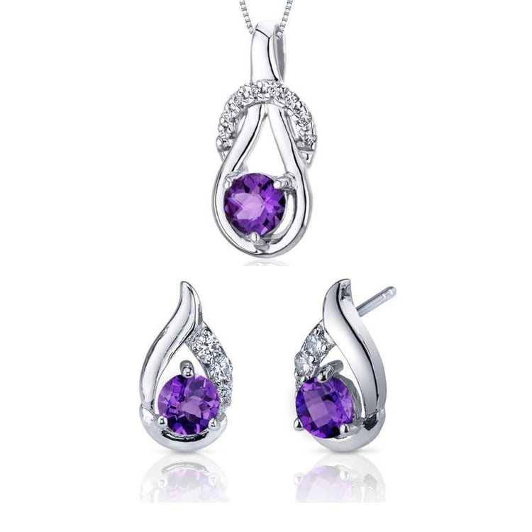 Stříbrná kolekce s ametysty a zirkony Finees