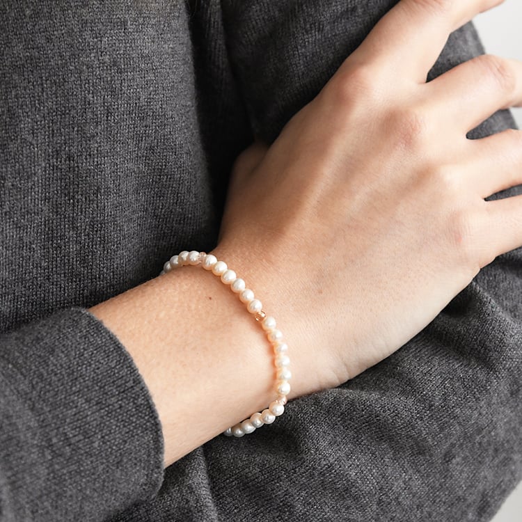 Stříbrný perlový náramek se zirkony Ellysa 116009