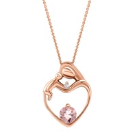 Přívěsek matka a dítě s morganitem a diamantem Ella