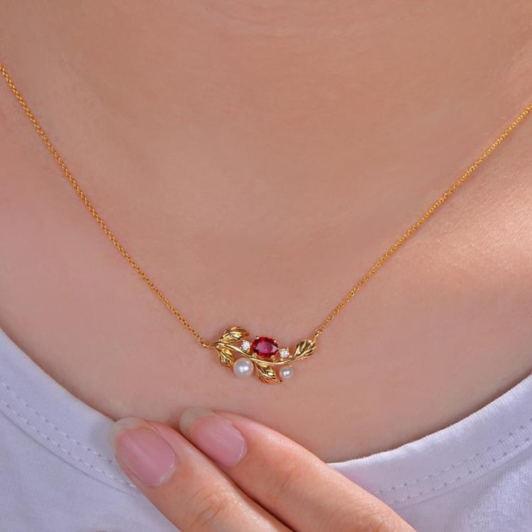 Zlatý rubínový náhrdelník 16960