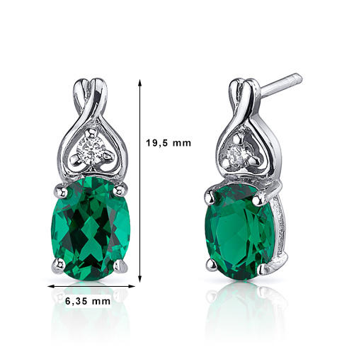 Smaragdové náušnice stříbrné 2277