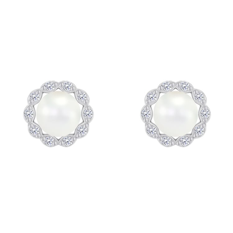 Perlové náušnice s diamanty